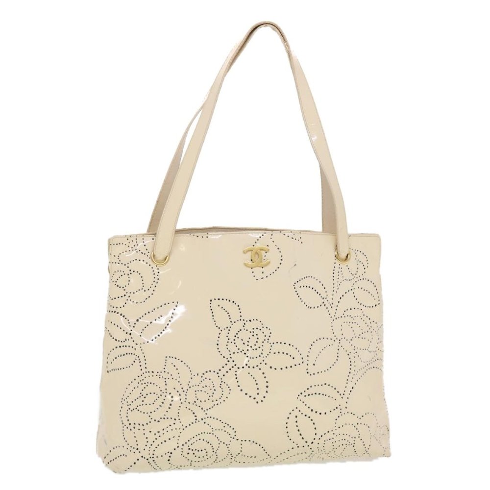 Coco Mark Camellia Perforated Tote Bag
